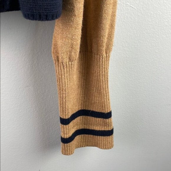 Cabi Colorblock Navy and Camel Ribbed Cardigan Size XL - Picture 5 of 8